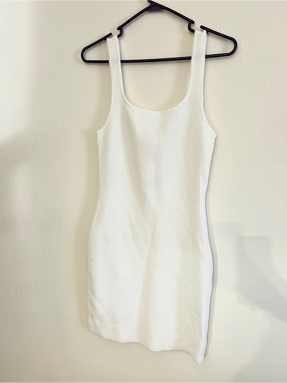 White Ribbed Tank Dress